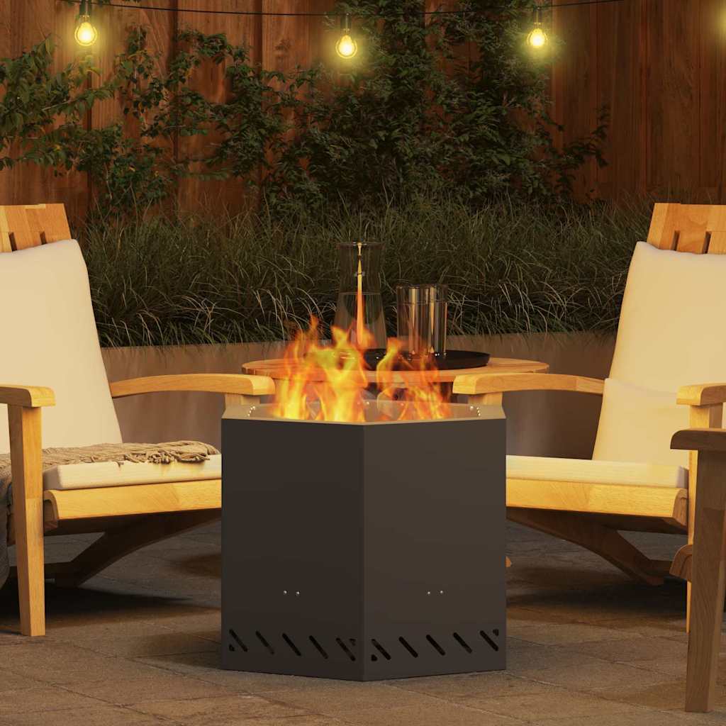 vidaXL Σόμπα Φωτιάς Χωρίς Καπνό Μαύρο 58 x 58 x 51 cm Ατσάλι