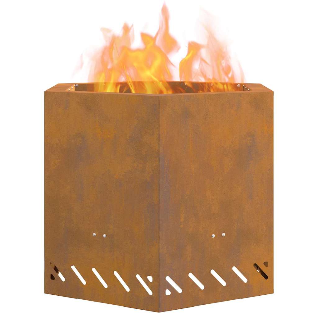 vidaXL Σόμπα Φωτιάς Χωρίς Καπνό Καφέ 58 x 58 x 51 cm Ατσάλι καιρό