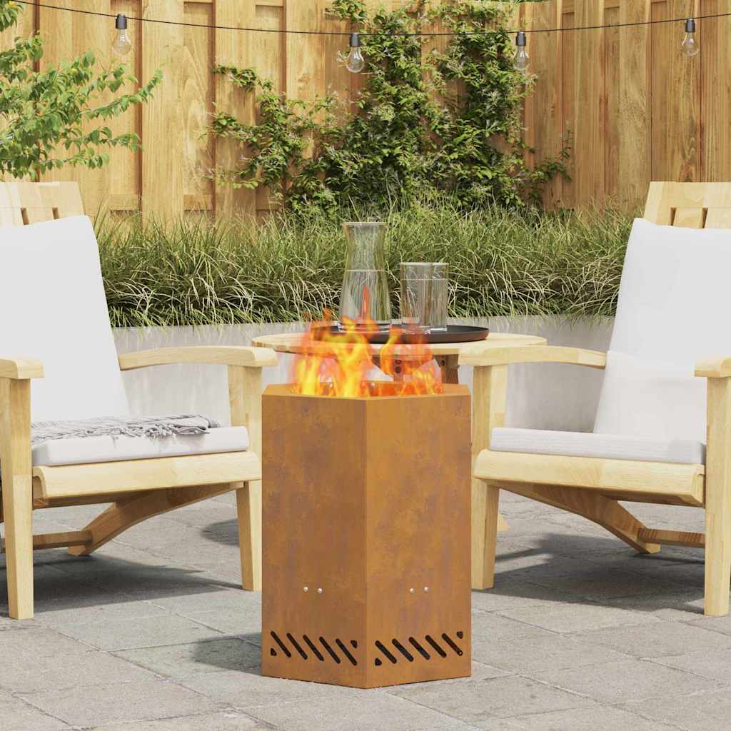 vidaXL Σόμπα Φωτιάς Χωρίς Καπνό Καφέ 38 x 38 x 51 cm Ατσάλι καιρό