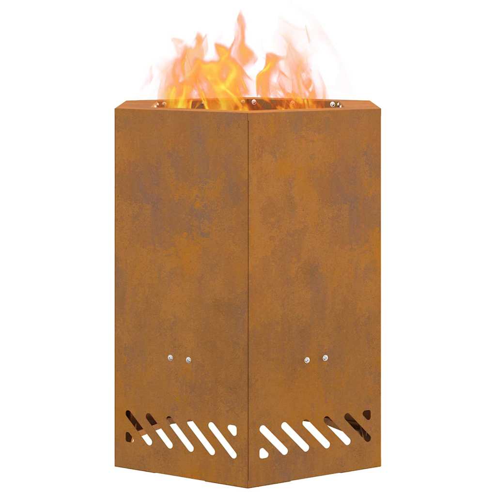 vidaXL Σόμπα Φωτιάς Χωρίς Καπνό Καφέ 38 x 38 x 51 cm Ατσάλι καιρό