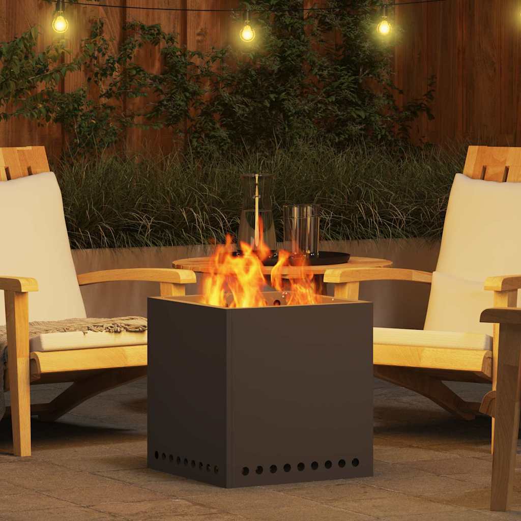 vidaXL Σόμπα Φωτιάς Χωρίς Καπνό Μαύρο 48 x 48 x 50 εκ Ατσάλι