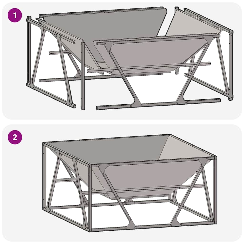 vidaXL Φωτιά Μαύρο 80 x 80 x 40 cm Ατσάλι