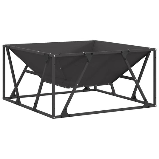vidaXL Φωτιά Μπολ Μαύρο 80 x 80 x 40 cm Ατσάλι Σκληρυθέν στον Αέρα