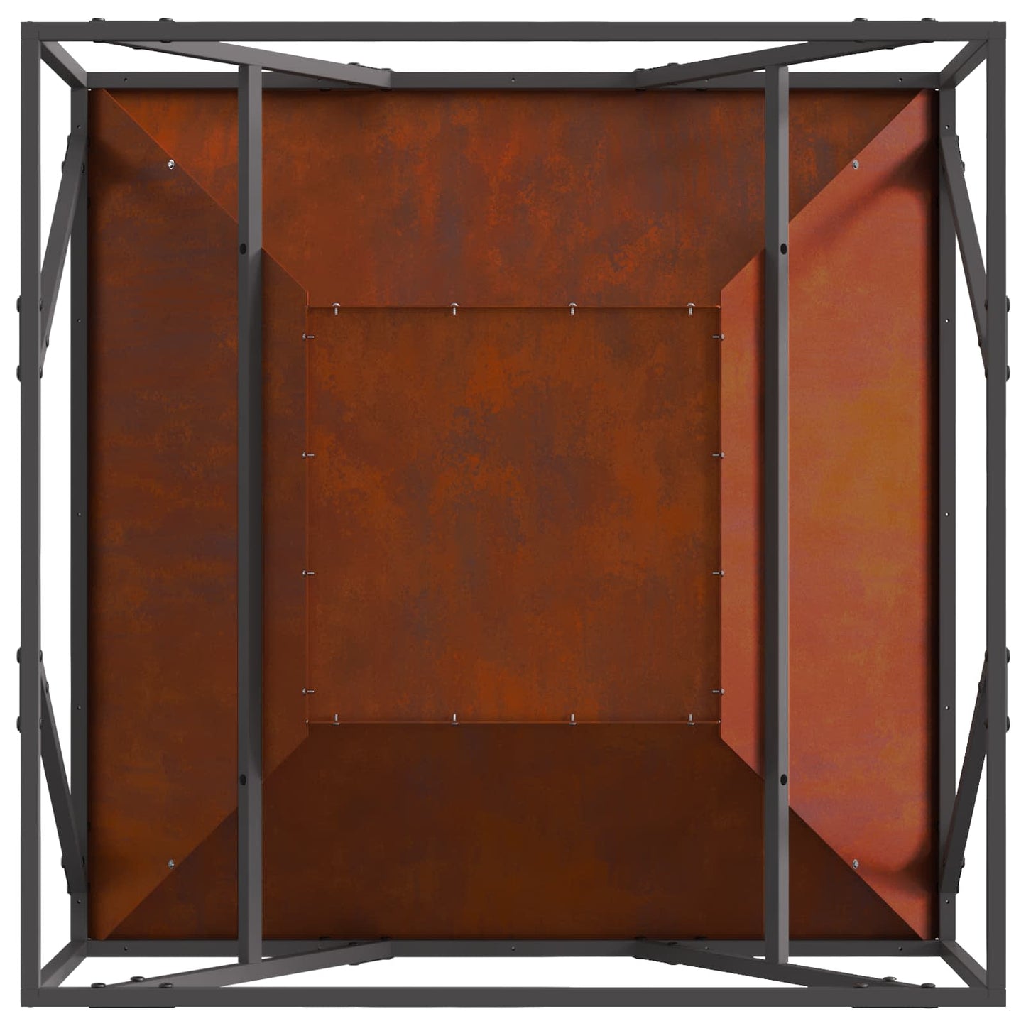 vidaXL Φωτιά Καφέ 80 x 80 x 40 cm Ατσάλι Σκληρυθέν στον Αέρα