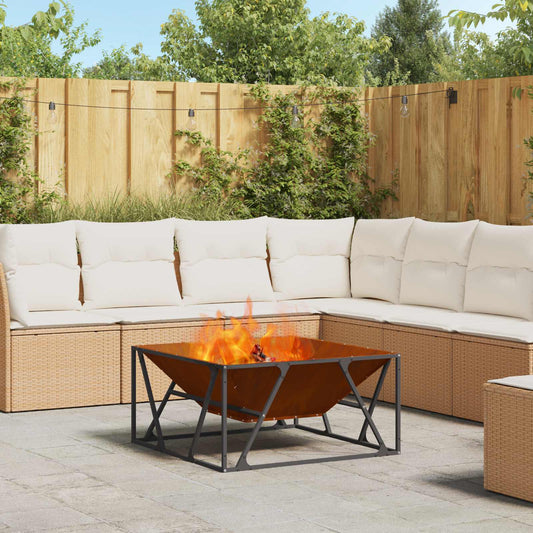 vidaXL Φωτιά Μπολ Σκ rusty 80 x 80 x 40 cm Ατσάλι Σκληρυθέν στον Αέρα