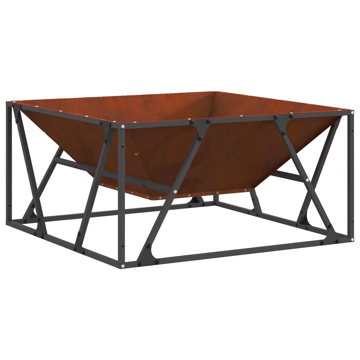 vidaXL Φωτιά Καφέ 80 x 80 x 40 cm Ατσάλι Σκληρυθέν στον Αέρα