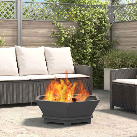 vidaXL Φωτιά σε μπολ Μαύρο 75 x 75 x 28 εκ. Ατσάλι Σκληρυθέν στον Αέρα