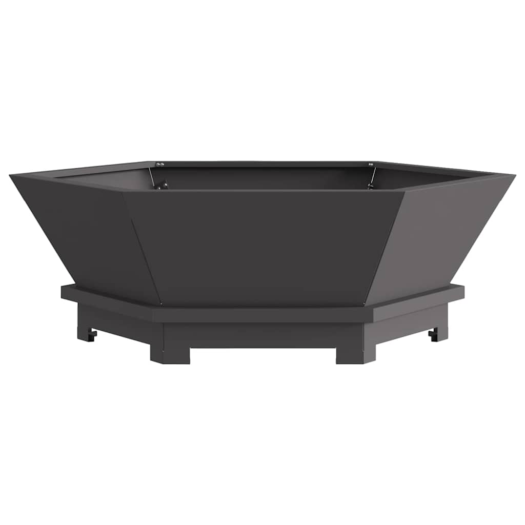 vidaXL Φωτιά Μαύρο 75 x 75 x 28 εκ. Ατσάλι