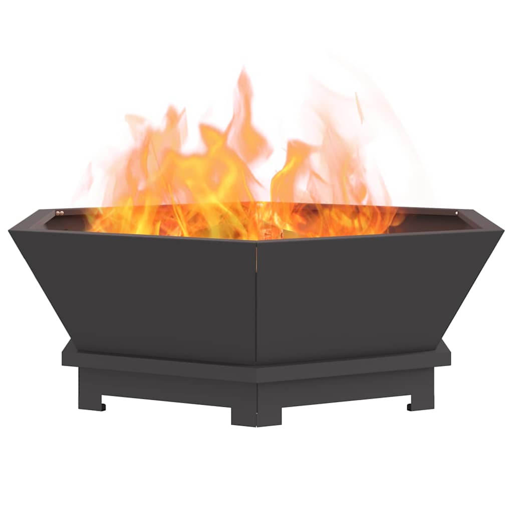 vidaXL Φωτιά Μαύρο 75 x 75 x 28 εκ. Ατσάλι
