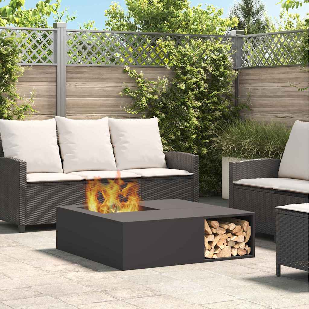 vidaXL Φωτιά Μαύρο 100 x 100 x 30 cm Ατσάλι