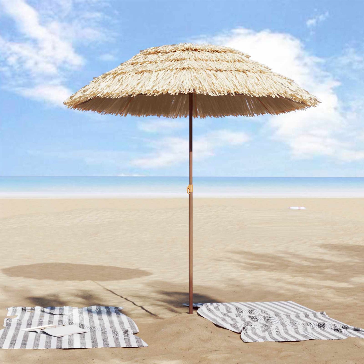 vidaXL Παράσολα Παραλίας Φυσικό 255 x 255 x 255 εκ