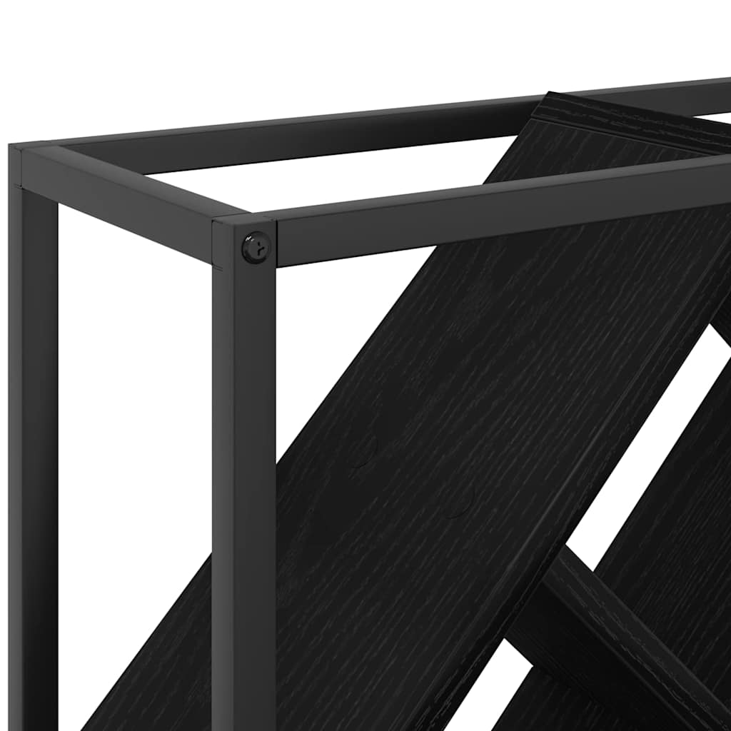 vidaXL Ράφι Κρασιού Μαύρη δρυς 51 x 18 x 52.5 εκ. Επεξεργασμένο ξύλο