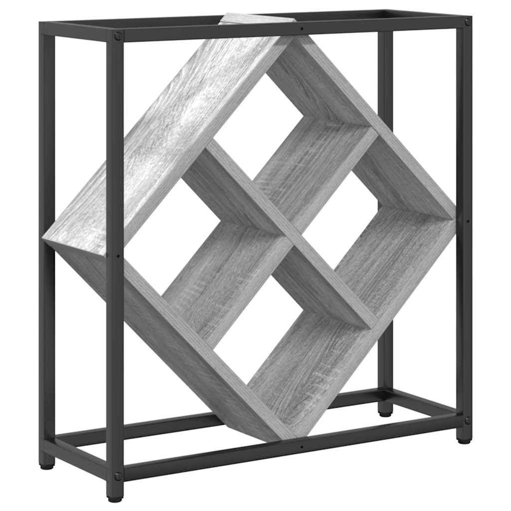 vidaXL Ράφι Κρασιού Γκρι 51 x 18 x 52.5 εκ. Επεξεργασμένο ξύλο
