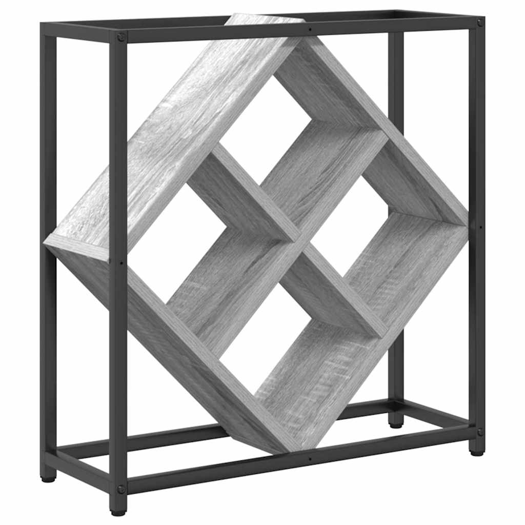 vidaXL Ράφι Κρασιού Γκρι 51 x 18 x 52.5 εκ. Επεξεργασμένο ξύλο