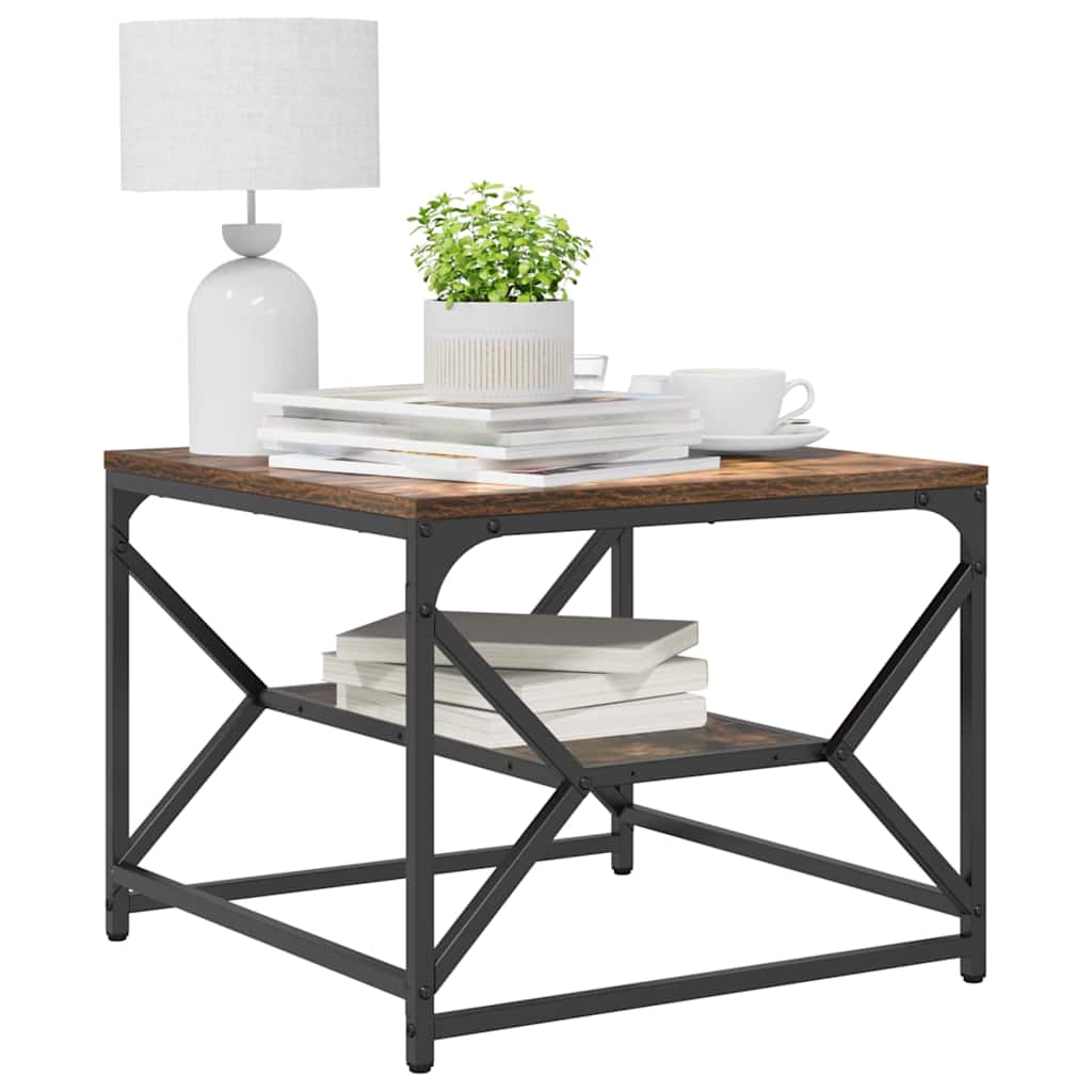 vidaXL Τραπεζάκι σαλονιού Καπνιστή δρυς 51 x 50 x 40 εκ.