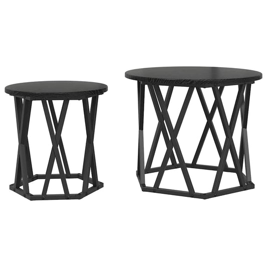 vidaXL Τραπεζάκι Πλευράς 2 pcs Μαύρη δρυς 50 x 50 x 40 cm