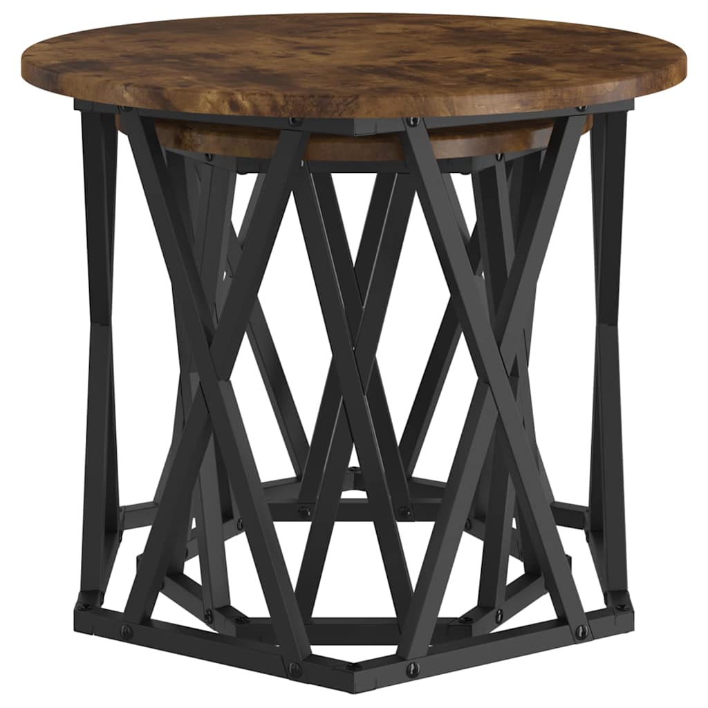 vidaXL Τραπεζάκι Πλευράς 2 pcs Καπνιστή δρυς 50 x 50 x 40 cm