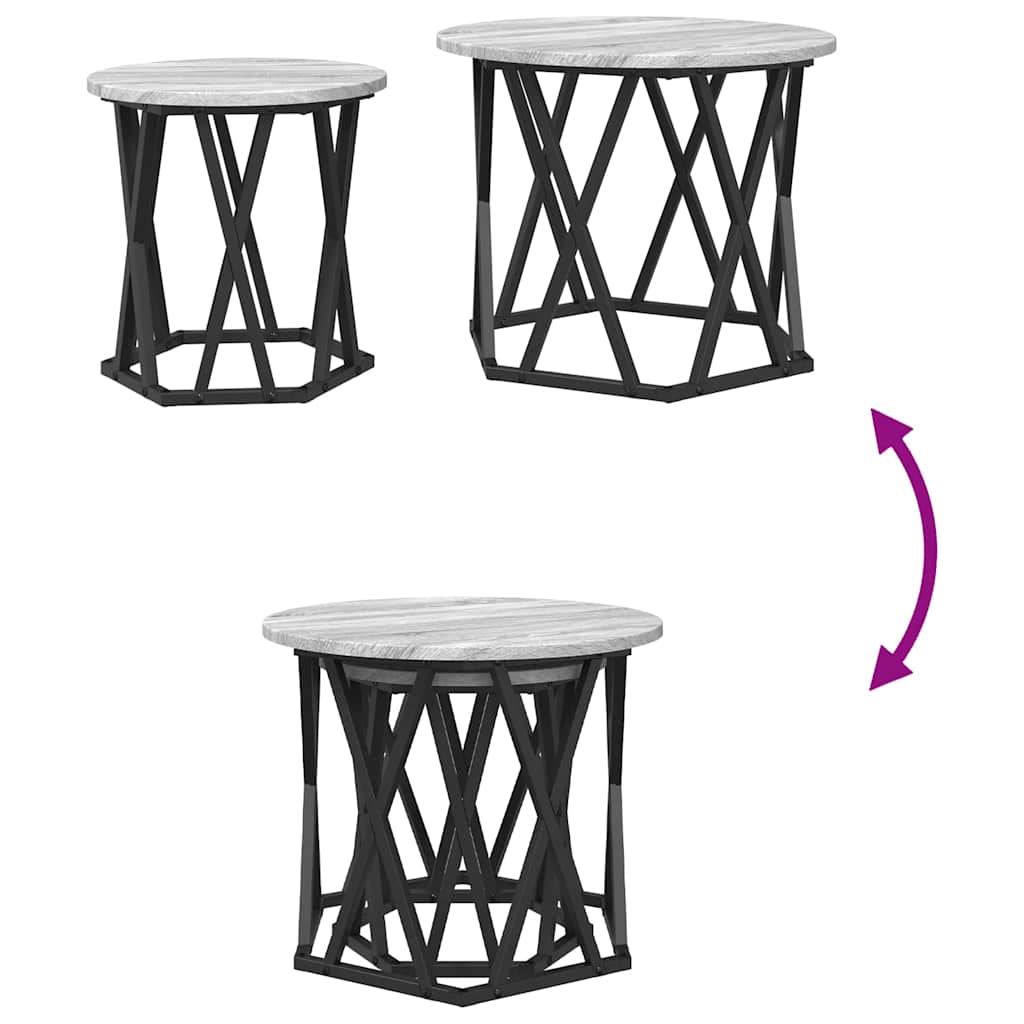 vidaXL Τραπεζάκι Πλευράς 2 pcs Γκρι sonoma 50 x 50 x 40 cm