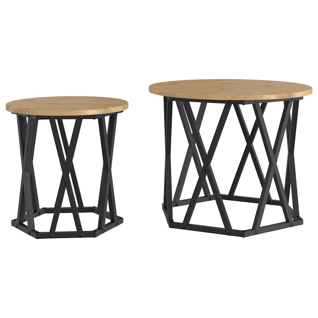 vidaXL Τραπεζάκι Πλευράς 2 pcs artisan δρυς 50 x 50 x 40 cm