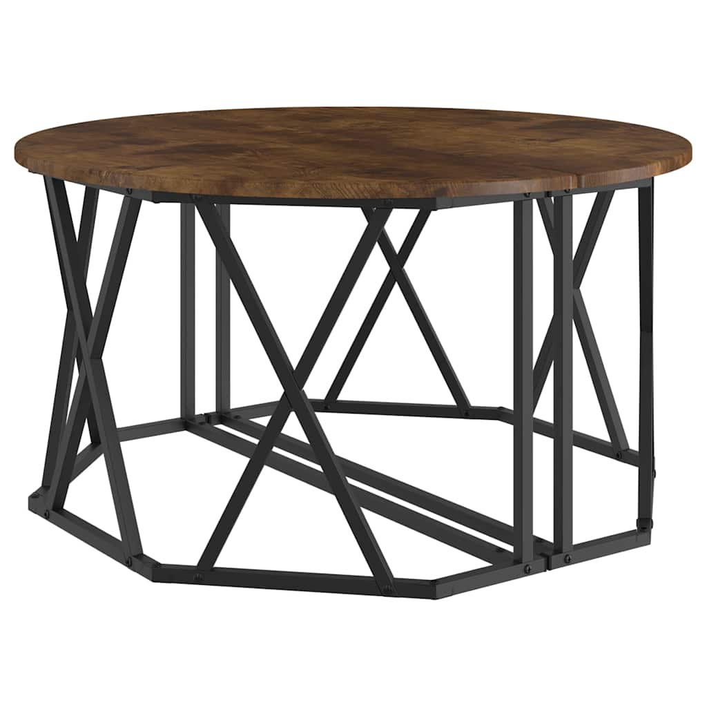 vidaXL Τραπεζάκι σαλονιού Καπνιστή δρυς 80 x 80 x 42 cm