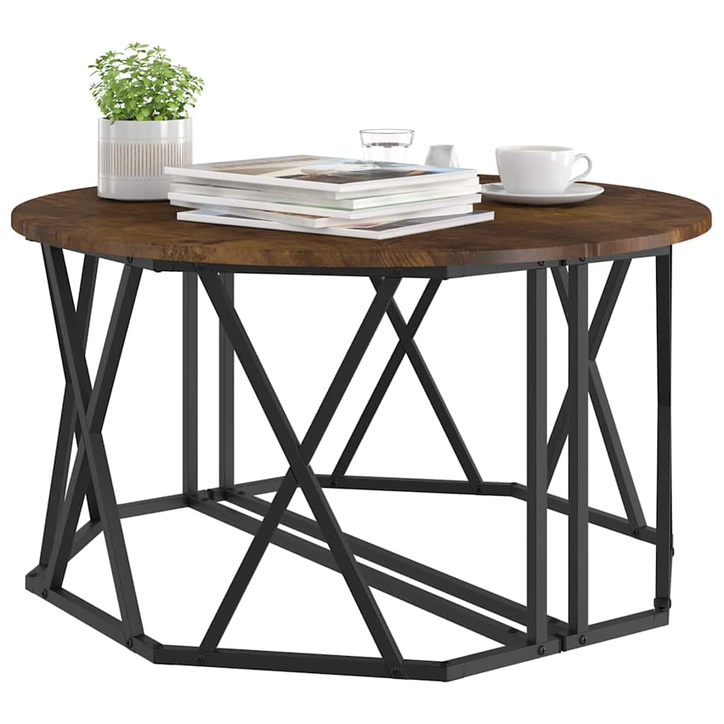 vidaXL Τραπεζάκι σαλονιού Καπνιστή δρυς 80 x 80 x 42 cm