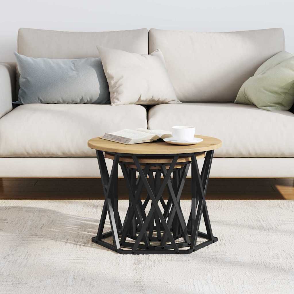 vidaXL Κομοδίνο Μονάδας 3 pcs artisan δρυς 53 x 53 x 40 cm