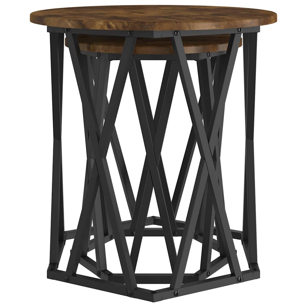 vidaXL Τραπεζάκι σαλονιού 2 pcs Καπνιστή δρυς 50 x 50 x 50 cm