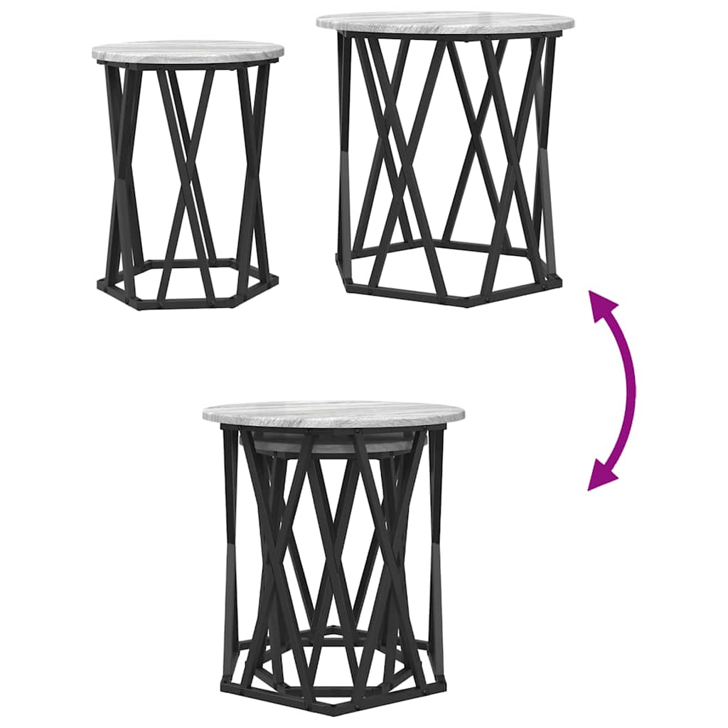 vidaXL Τραπεζάκι σαλονιού 2 pcs Γκρι sonoma 50 x 50 x 50 cm
