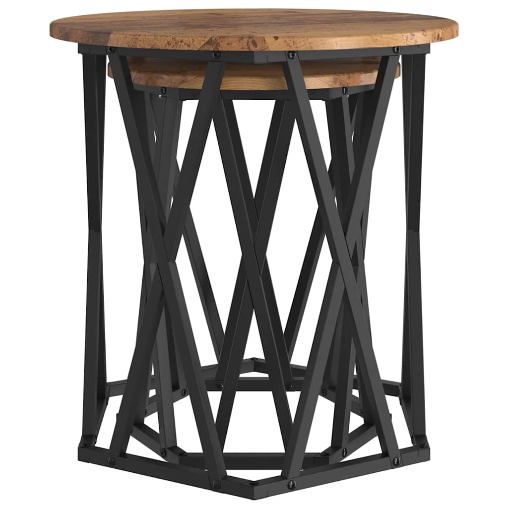 vidaXL Τραπεζάκι σαλονιού 2 pcs Παλαιό ξύλο 50 x 50 x 50 cm