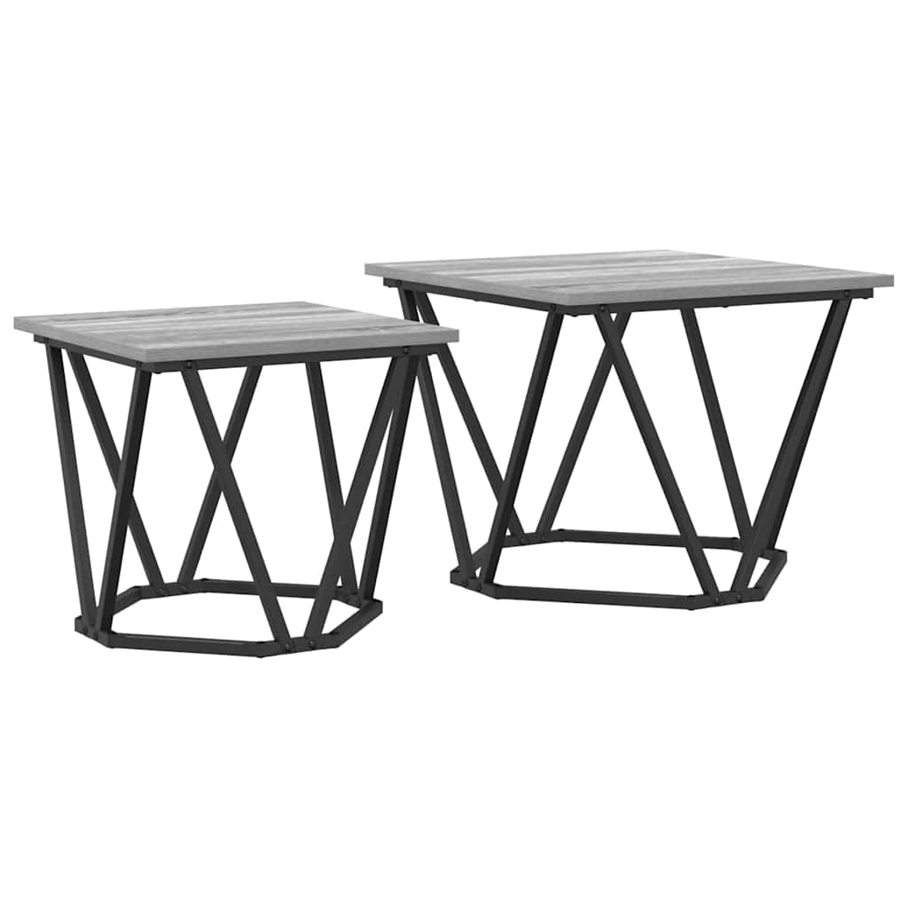 vidaXL Σετ βοηθητικά τραπεζάκια 2 pcs Γκρι sonoma 50 x 50 x 40 cm
