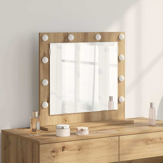 vidaXL Καθρέφτης τουαλέτας Artisan Oak 60 x 55 x 18 εκ. Ορθογώνιος