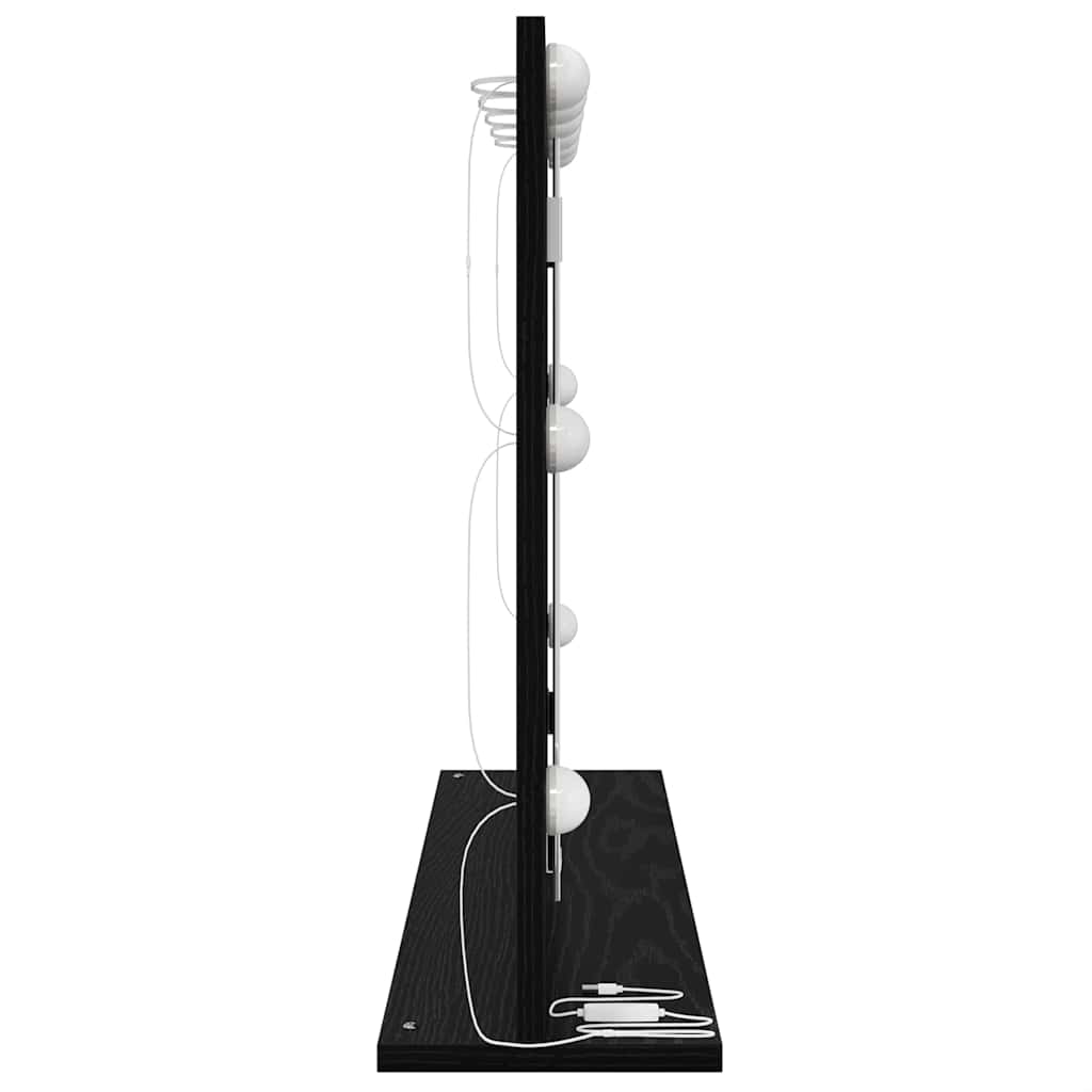 vidaXL Καθρέφτης τουαλέτας με καθρέφτη Μαύρη Οξυά 80 x 15 x 18 εκ.