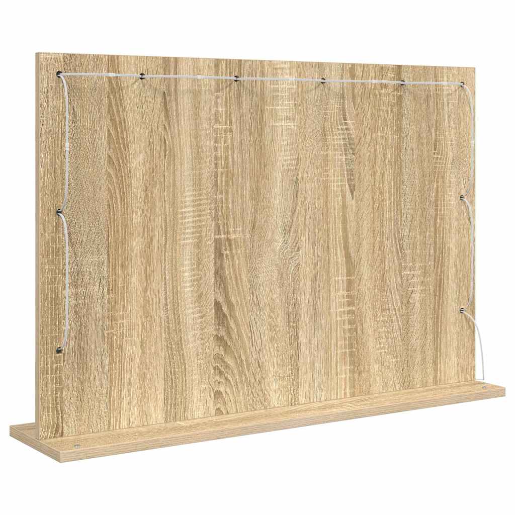 vidaXL Καθρέφτης τουαλέτας με καθρέφτη Δρύς Sonoma 80 x 55 x 18 εκ.