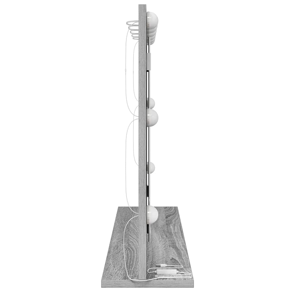 vidaXL Καθρέφτης τουαλέτας με καθρέφτη Γκρίζο Σονομα 80 x 55 x 18 εκ.