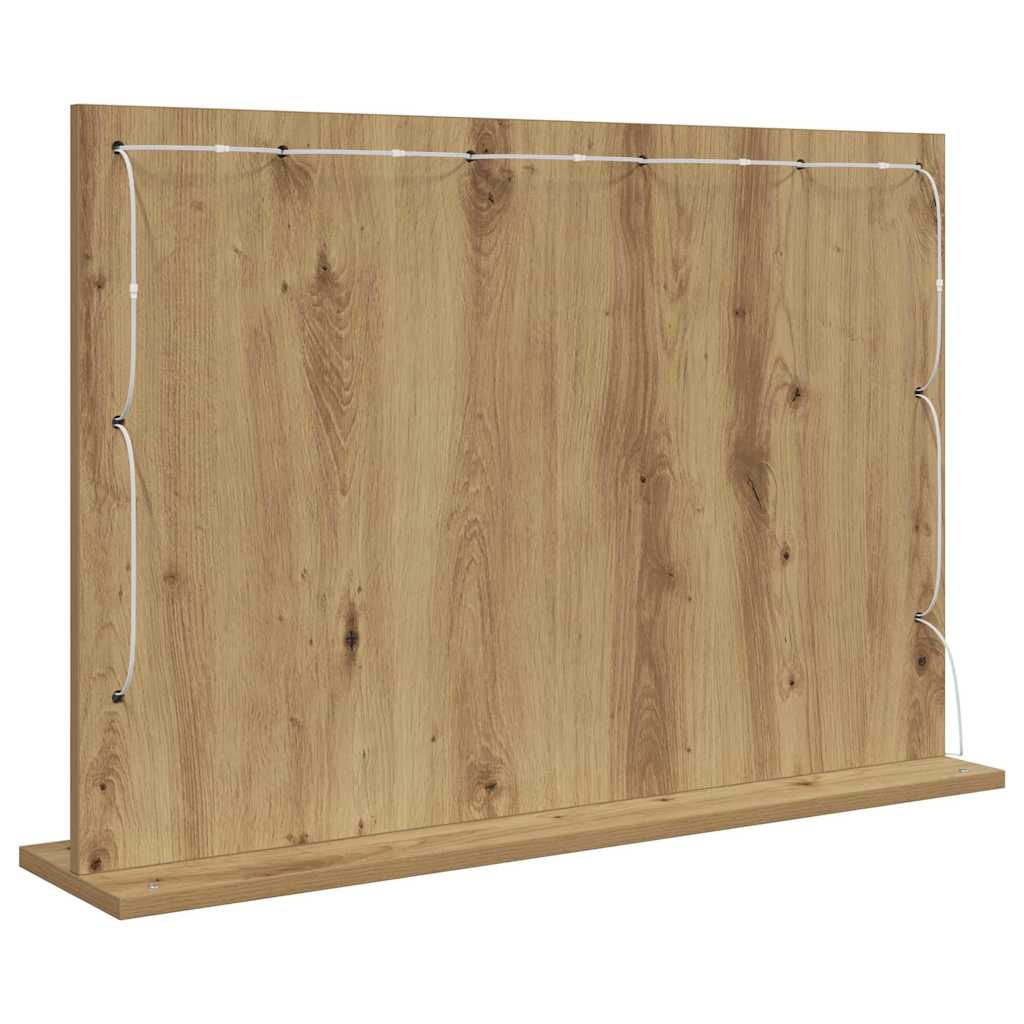 vidaXL Καθρέφτης τουαλέτας με καθρέφτη Artisan Oak 80 x 55 x 18 εκ.