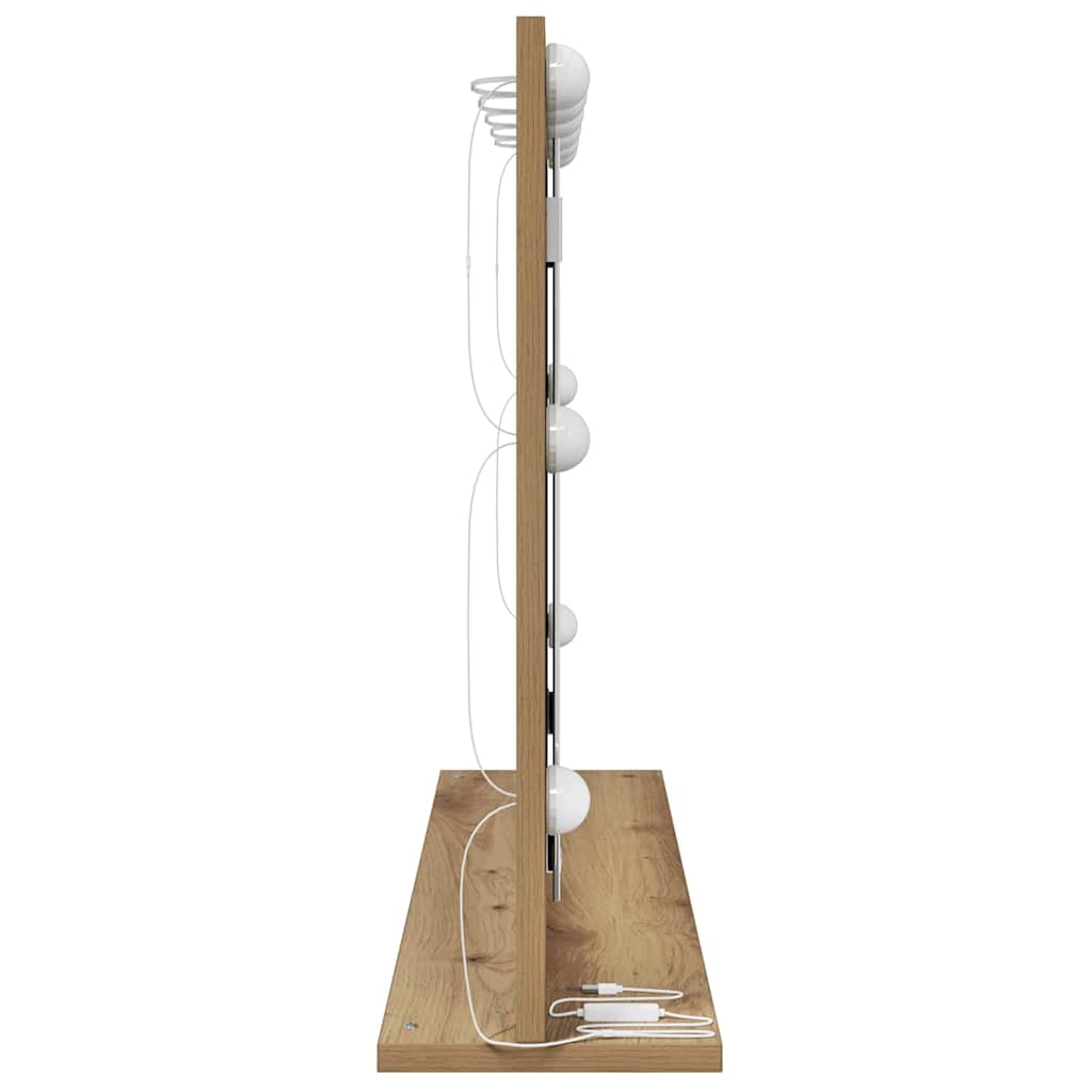 vidaXL Καθρέφτης τουαλέτας με καθρέφτη Artisan Oak 80 x 55 x 18 εκ.