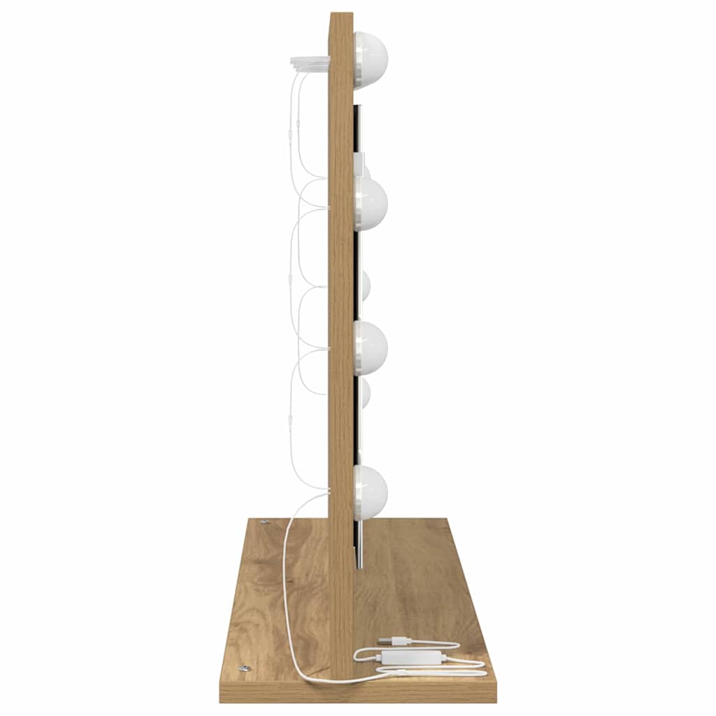 vidaXL Καθρέφτης τουαλέτας με καθρέφτη Artisan Oak 60 x 45 x 18 εκ.