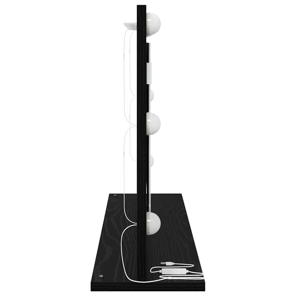 vidaXL Καθρέφτης τουαλέτας με καθρέφτη Μαύρη Οξυά 80 x 45 x 18 εκ.