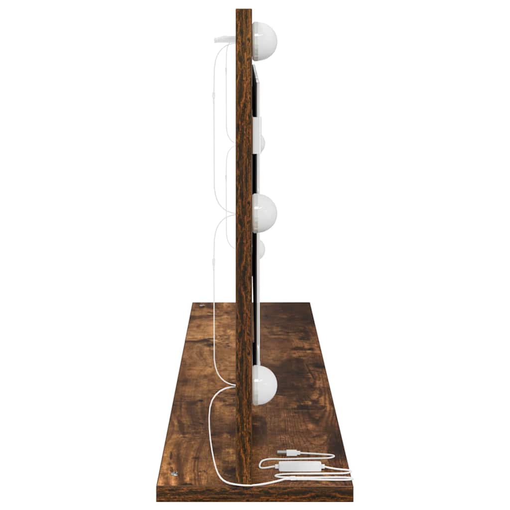 vidaXL Καθρέφτης τουαλέτας με καθρέφτη Καπνιστό Δρύς 100 x 45 x 18 εκ.