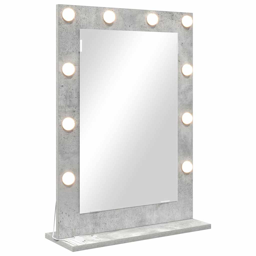 vidaXL Καθρέφτης τουαλέτας με καθρέφτη Σκυρόδεμα Γκρι 70 x 50 x 18 εκ.
