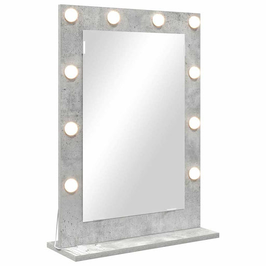 vidaXL Καθρέφτης τουαλέτας με καθρέφτη Σκυρόδεμα Γκρι 70 x 50 x 18 εκ.