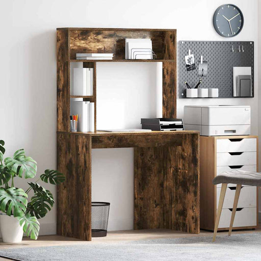vidaXL Γραφείο Καπνιστό Δρύς 91 x 50 x 149 εκ Επεξεργασμένο Ξύλο