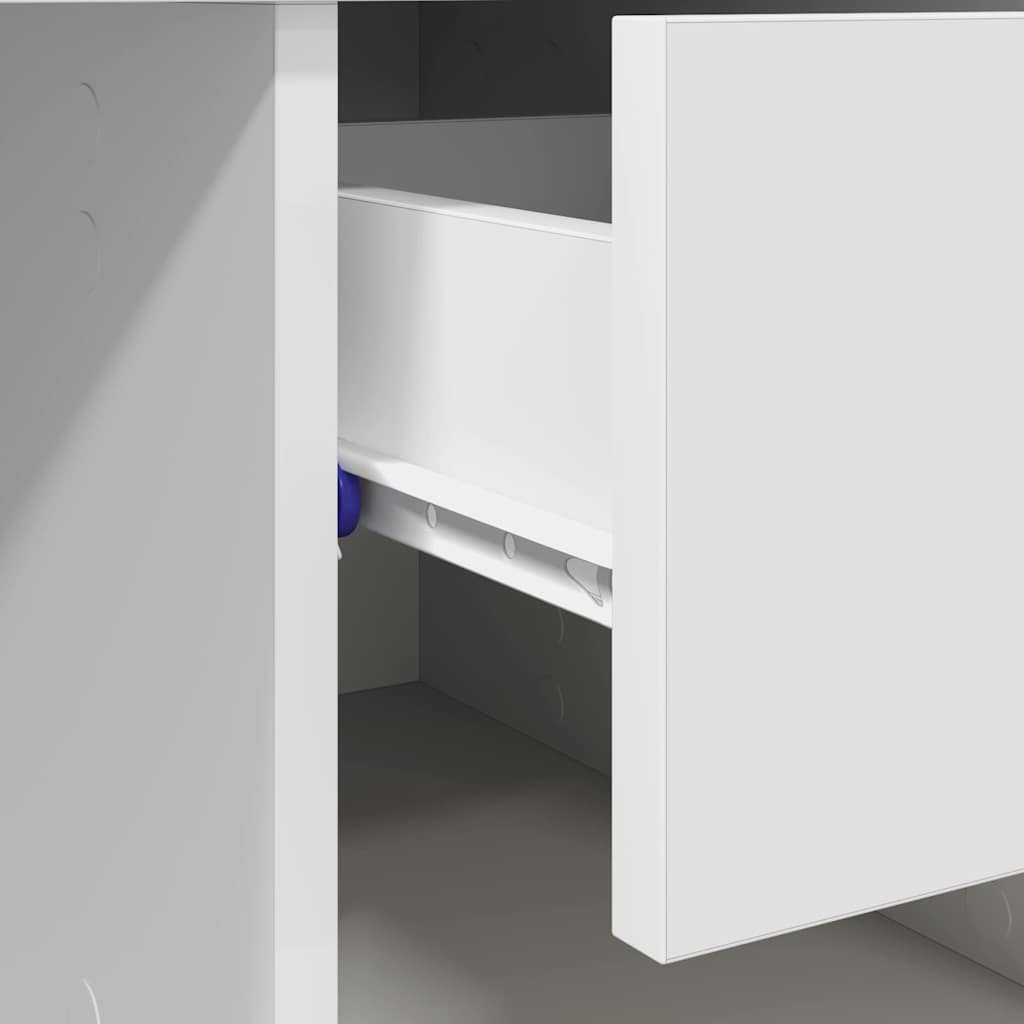 vidaXL Γραφείο με συρτάρι Λευκό 90 x 49.5 x 75 εκ. Επεξεργασμένο ξύλο