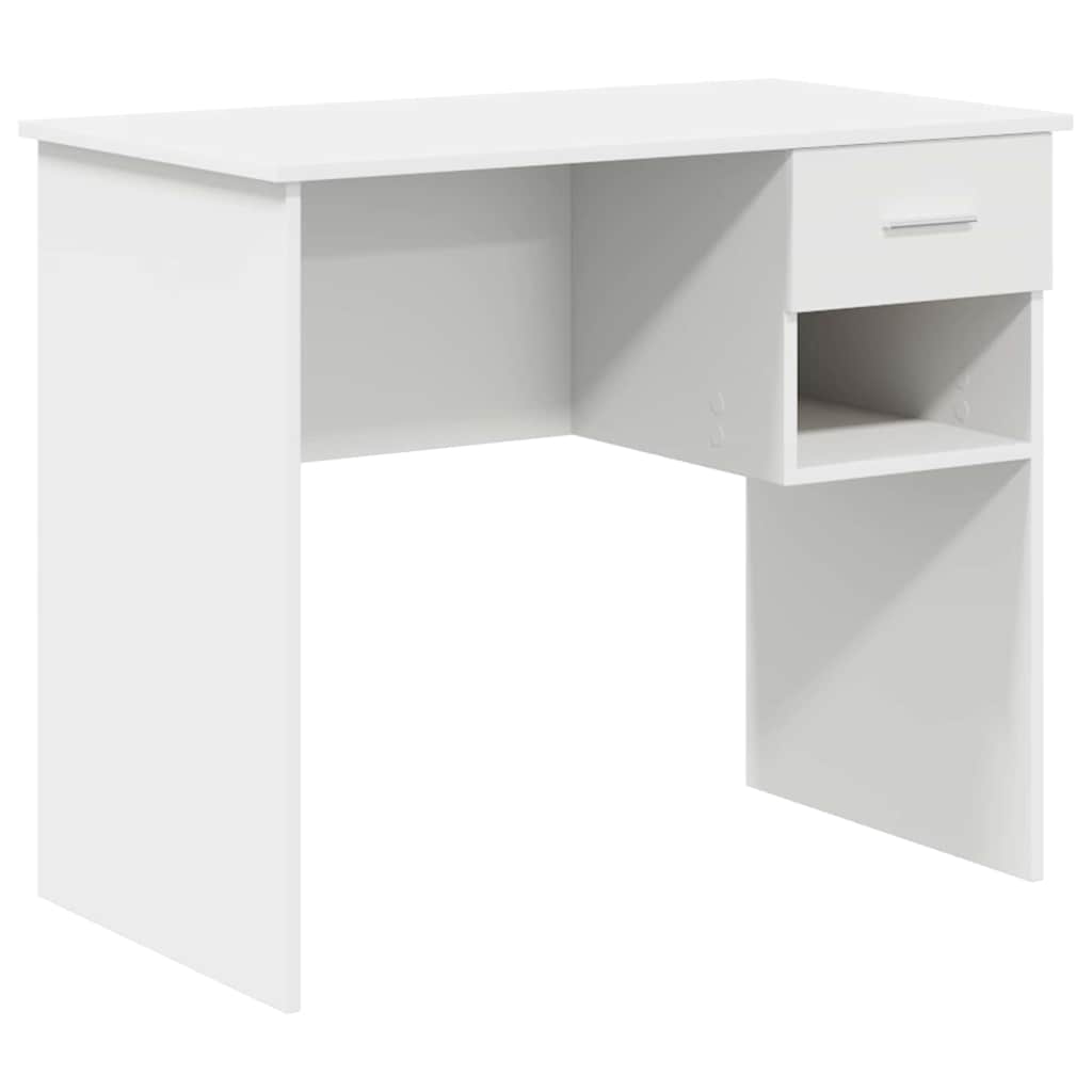 vidaXL Γραφείο με συρτάρι Λευκό 90 x 49.5 x 75 εκ. Επεξεργασμένο ξύλο