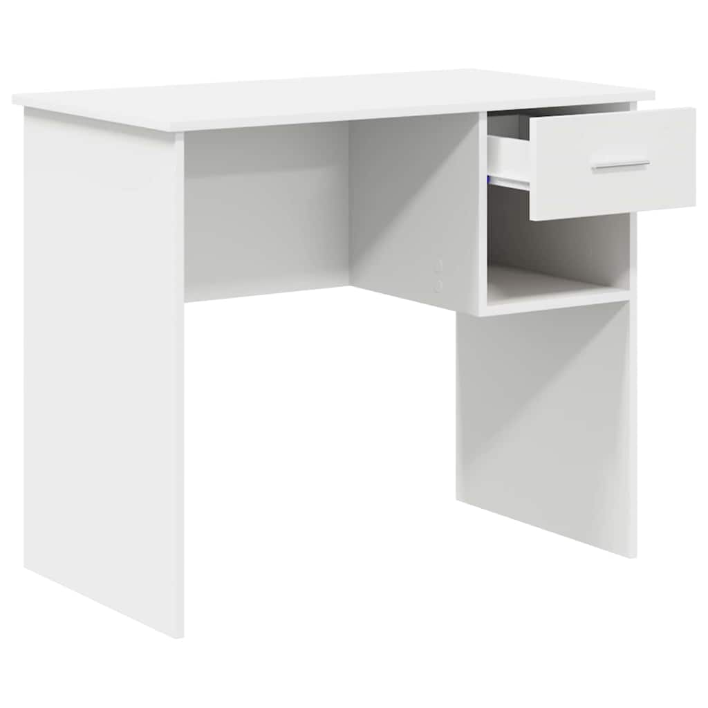 vidaXL Γραφείο με συρτάρι Λευκό 90 x 49.5 x 75 εκ. Επεξεργασμένο ξύλο