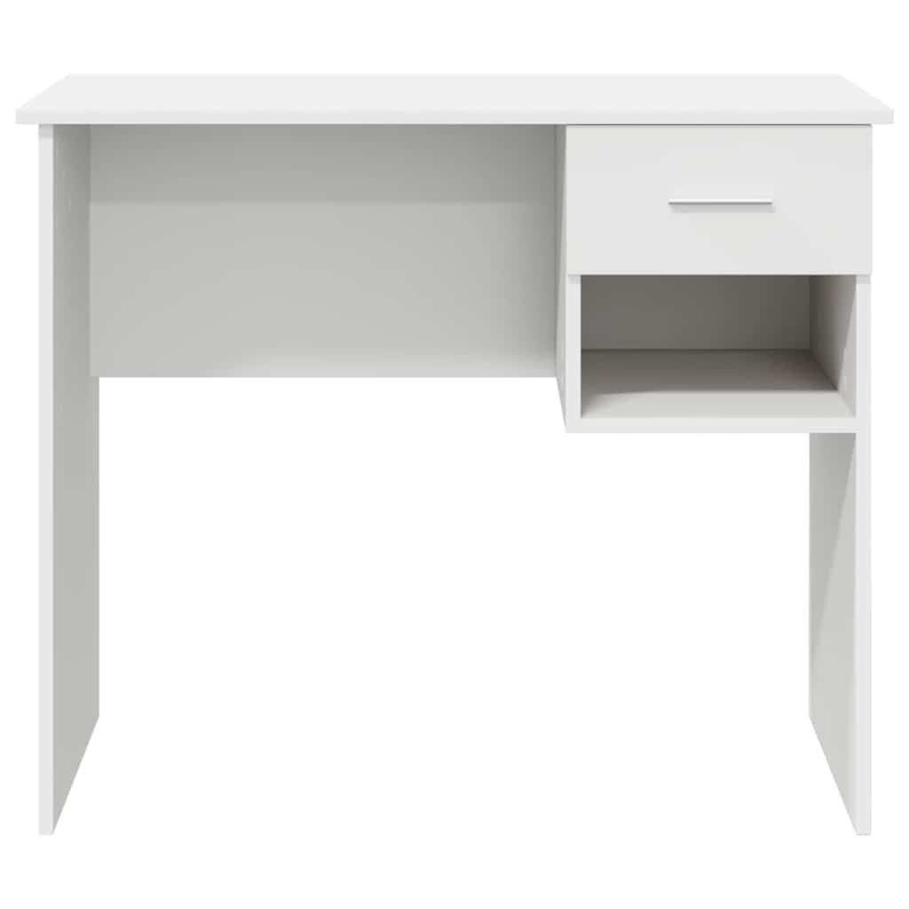 vidaXL Γραφείο με συρτάρι Λευκό 90 x 49.5 x 75 εκ. Επεξεργασμένο ξύλο