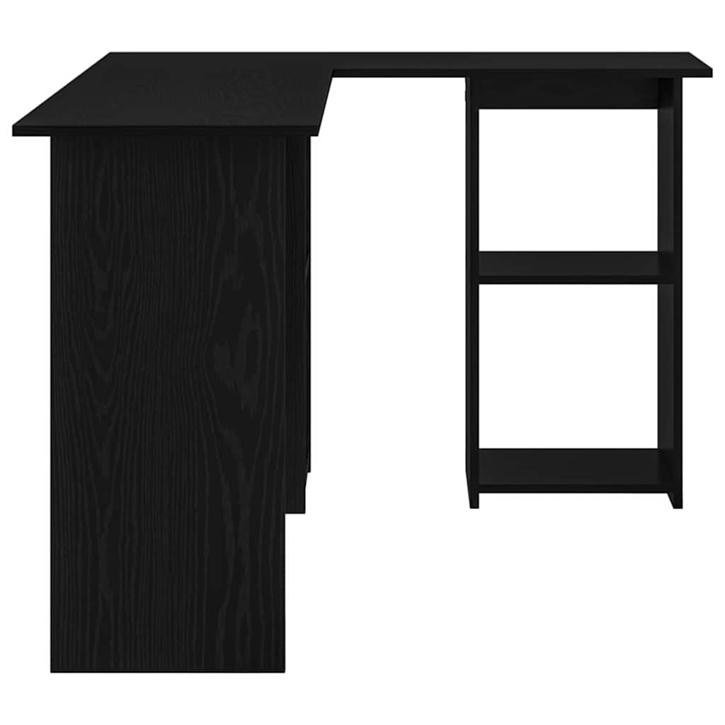vidaXL Γραφείο με ράφι Μαύρη δρυς 142 x 102 x 73 εκ Επεξεργασμένο ξύλο