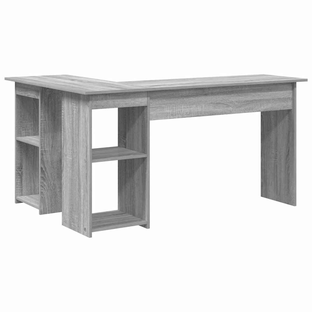 vidaXL Γραφείο Γκρι sonoma 142 x 102 x 73 εκ Επεξεργασμένο ξύλο