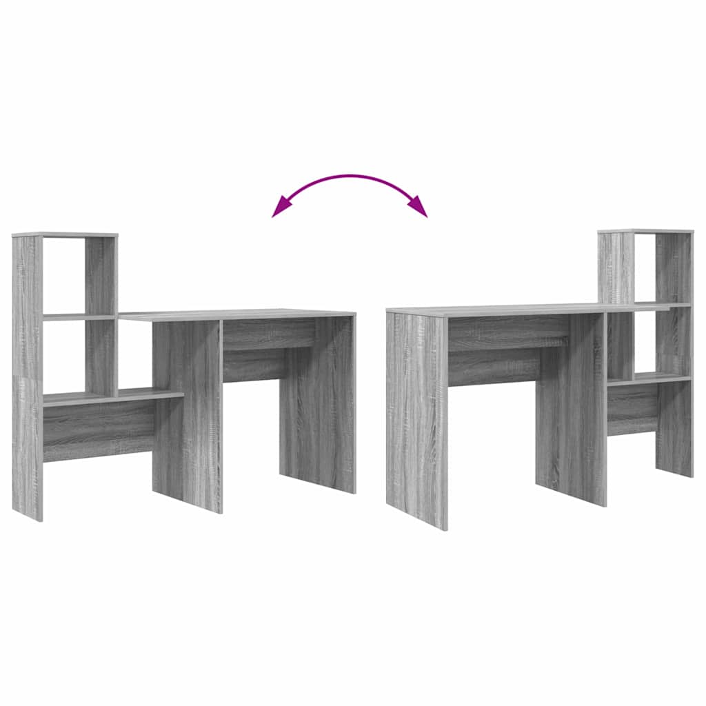vidaXL Γραφείο Γκρι sonoma 131.5 x 50 x 106.5 εκ. Επεξεργασμένο ξύλο