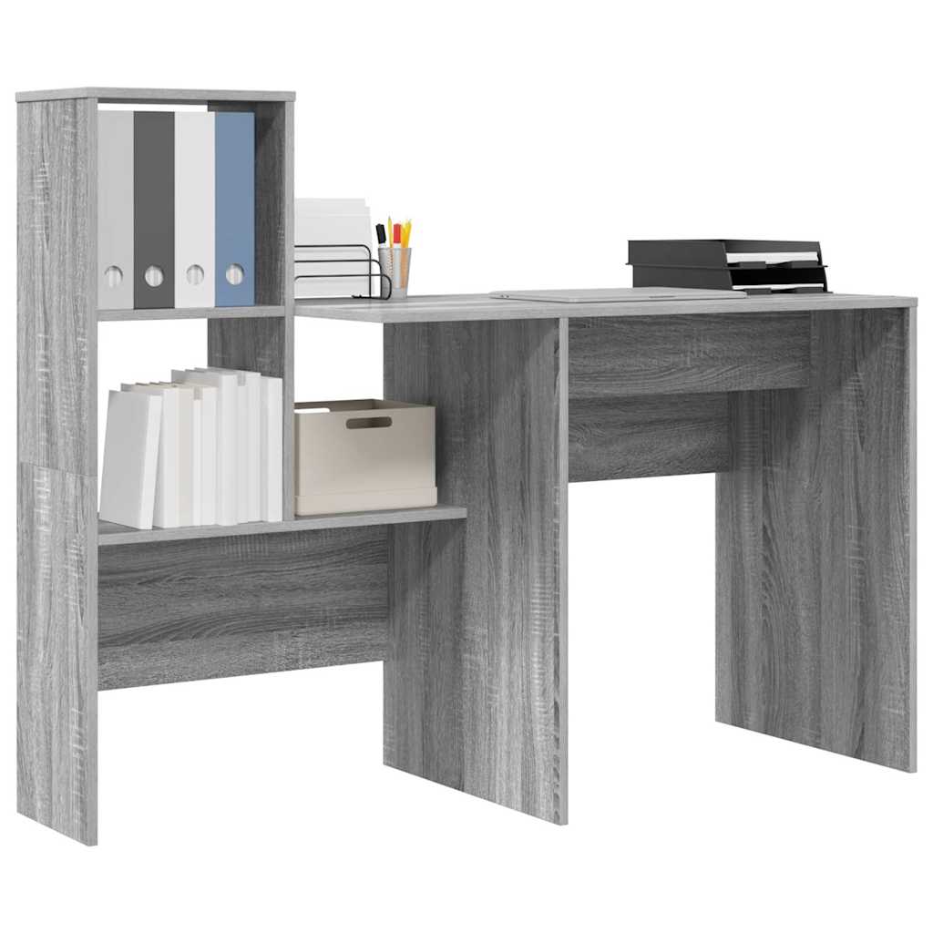 vidaXL Γραφείο Γκρι sonoma 131.5 x 50 x 106.5 εκ. Επεξεργασμένο ξύλο